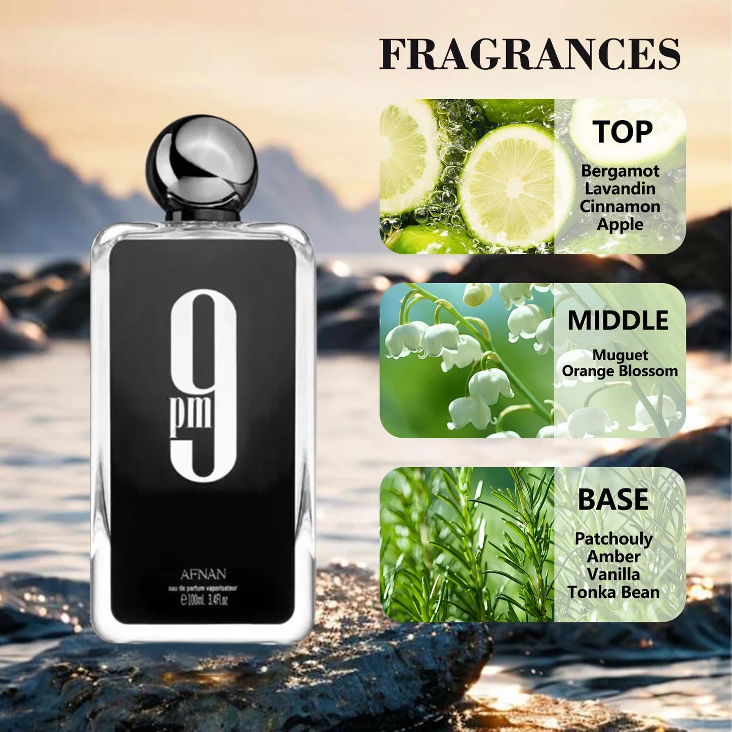 Afnan 9 PM Rebel 100ML Unisex Eau De Parfum Original Arabic Perfume For Men and Women.